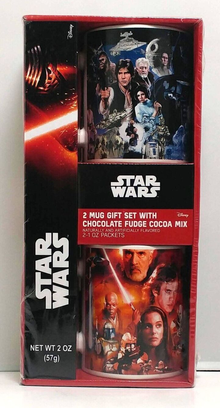 Star Wars 2 Mug Gift Set Disney Lucas Films Hans Solo Princess Leah Rey